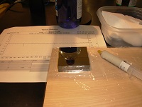 実習で磨いた金型素材